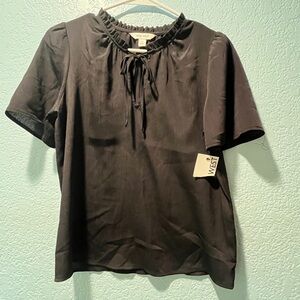 Nine West Classic Black Short Sleeve Blouse